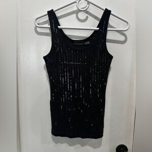 Sequins black tank top